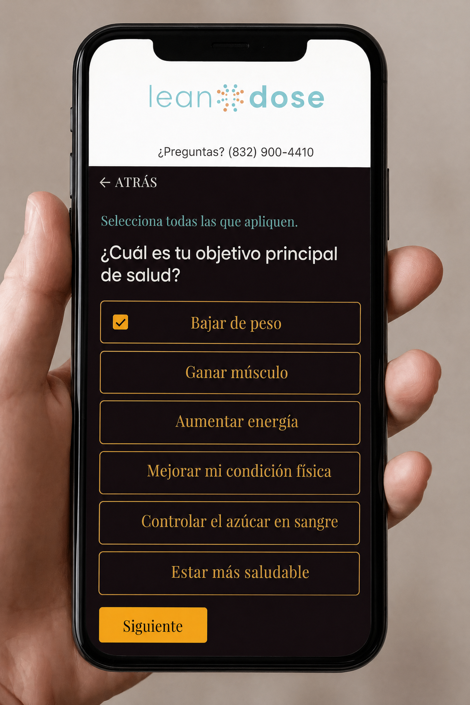 Evaluación de elegibilidad de 3 minutos de Lean Dose
